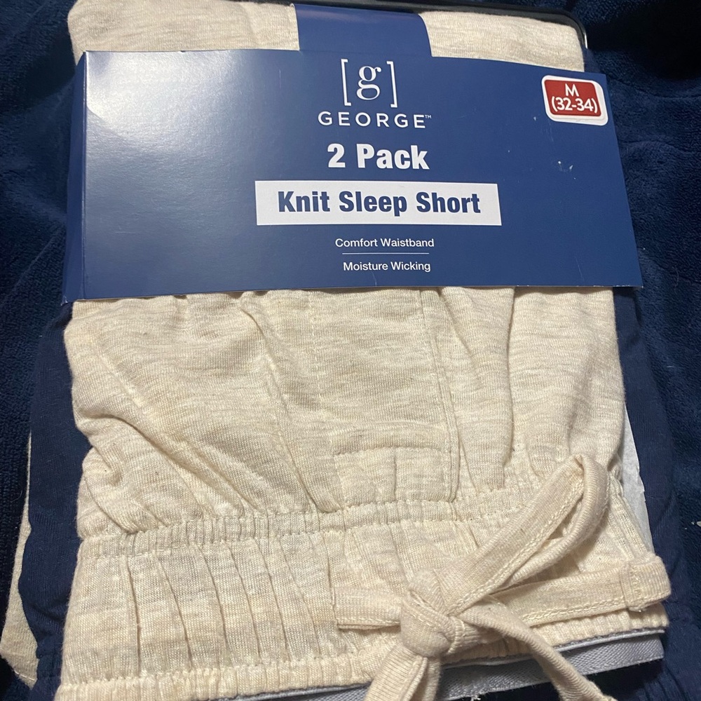 George Cream Knit Sleep Shorts 2 Pack